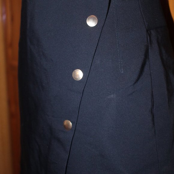 Zara Basic Navy Shirt with Gold Buttons Size L - Picture 3 of 10